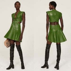 A.L.C. Lexi Dress Faux leather Hunter Green 